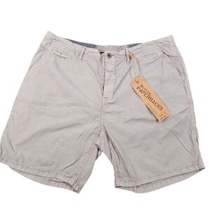 Original Paperbacks Mens Gray Cotton Ripstop Chino Shorts Size 38 Inseam 7 NWT